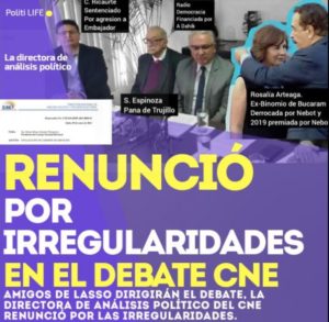 Renuncia funcionaria del CNE